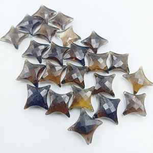 Perles de quartz fumé en forme d'étoile ninja, perles de pierres précieuses en vrac pour bijoux - Product Image 4