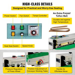 FR-900 sigillante a banda continua orizzontale automatica 110V macchina sigillante per sacchetti in PVC per pellicole per sigillatura - Product Image 6