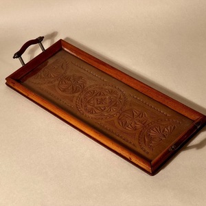 Long Rectangular Wooden Serving <b>Tray</b> Solid Wood Carved <b>Tray</b> with Handles for Coffee Tea Food <b>Breakfast</b> Snack Decorative <b>Tray</b> - Product Image 6