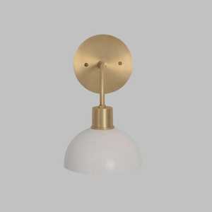 Minimalist Brass Wall Sconce With White Globe Shade Indoor Decor Lighting Fixture For Bedroom - Product Image 2