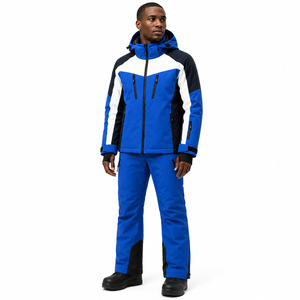 Ensemble veste et pantalon de ski imperméable pour homme, bleu, blanc, noir, tenue de snowboard d'hiver, coupe-vent, respirant, équipement thermique pour la neige - Product Image 3