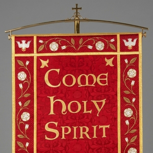 Banderola de Iglesia Bordada a Mano Personalizada para Adultos Unisex, Bandera Religiosa Procesional del Espíritu Santo, Terciopelo Rojo, Capilla Cristiana - Product Image 5