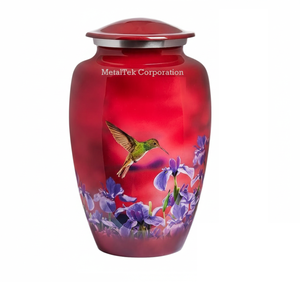 Último Diseño Novedoso: Urna Funeraria y Recuerdo de Colibrí Rojo para Cenizas Humanas o de Mascotas, Urnas Decorativas de Metal de Aleación para Funerales y Memoriales - Product Image 2