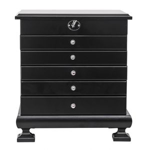 Portagioie in Legno Personalizzabile a 6 Livelli con 5 Cassetti, Design Moderno Nero, Realizzato a Mano con Chiusura Magnetica - Product Image 4