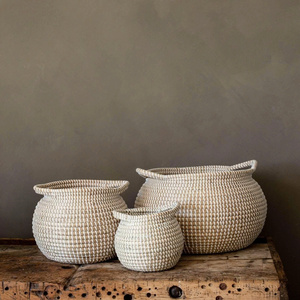 Home Decor Cheapest Price Basket Planters Seagrass Decorative <b>Pottery</b> Planter <b>Handmade</b> Straw Raffia Baskets - Product Image 5