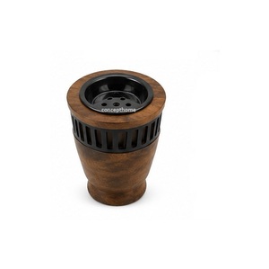 Handmade Sandalwood Incense <b>Burner</b> with Copper Insert and Greek Pattern Band Aromatic Diffuser All Season Use - Product Image 5