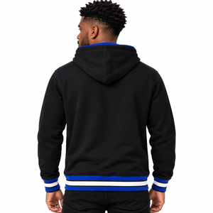Sweat à capuche noir Phi Beta Sigma pour homme, avec écusson brodé, bleu royal, bordure blanche, poche kangourou, manches longues, fraternité - Product Image 2
