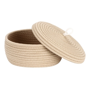 Cesta de yute 100% natural de alta calidad con tapa a juego, producto ecológico natural para el hogar y el jardín - Product Image 4