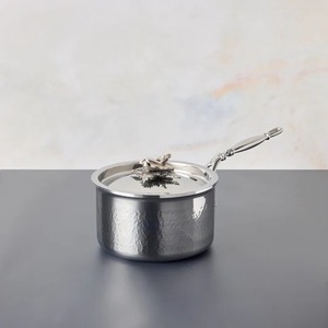 Handmade Copper Shallow Cooking Pot Hammered Pure Copper Braiser <b>Pan</b> Acorn Leaf Brass Knob Decorative Lid Double Brass Handle - Product Image 2