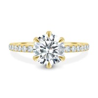 Bague de fiançailles solitaire ronde en or massif 18 carats avec diamant de laboratoire blanc couleur D, certifiée IGI, bijoux de luxe pour mariée