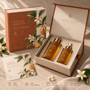 Caja de Embalaje Magnética Estilo Libro para Aceite Corporal NEROLI Personalizado - Product Image 6