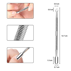 <b>Nail</b> Pusher Manufacturer Custom Cuticle Pusher Stainless Steel <b>Nail</b> Cleaning <b>Tools</b> Double Head Reusable Durable Precision - Product Image 3