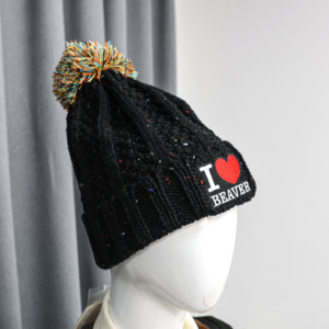 Gorro de Invierno Unisex de Color Sólido, Mezcla de Lana, Tejido Acanalado Informal, Ajustable de 56-58 cm, Logotipo Bordado en 3D con Contraste de Color - Product Image 6
