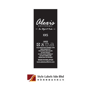 Étiquettes en satin polyester découpées au laser et imprimées en sérigraphie de qualité pour étiquettes d'entretien lavables – Marquage élégant, texture satinée brillante - Product Image 2