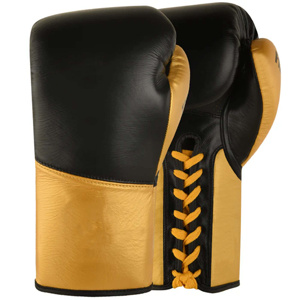 Gants de boxe professionnels à lacets avec options de logo personnalisables. Construit avec des matériaux légers et respirants - Product Image 2
