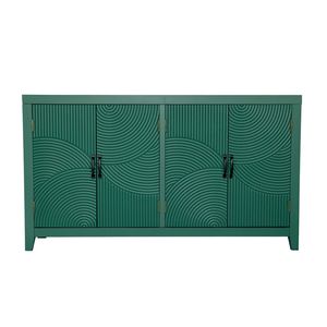 Credenza in Legno Stile Mid-Century Modern da 150 cm con 4 Ante, Mobile Buffet Verde per Soggiorno - Product Image 6