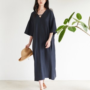 Women Boho V-Neck Linen Maxi <b>Dress</b> With Tie Waist <b>Loose</b> Fit Short Sleeve Summer Casual <b>Dress</b> - Product Image 1