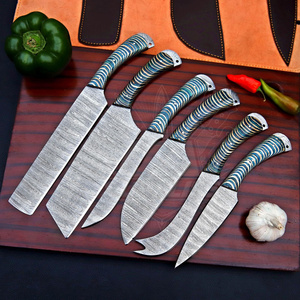 Ensemble de couteaux de cuisine modernes, 6 pièces, en acier inoxydable, ensemble de couverts de chef, fabricant en gros, étiquette privée, logo personnalisé, OEM ODM - Product Image 1