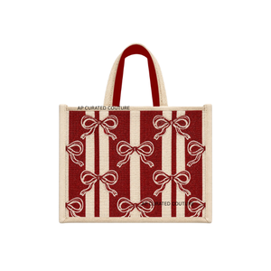 For <b>Christmas</b> Tote Bag Santa Snowman <b>Trees</b> Bamboo Handles Fashionable Design Winter Shopping Bag <b>Large</b> Capacity Custom Design - Product Image 4