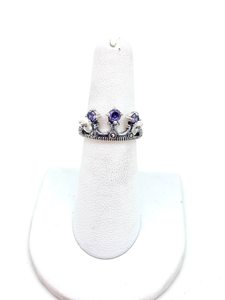 <b>Sterling</b> <b>Silver</b> Amethyst Crown <b>Ring</b> Elegant Gemstone Jewelry Women Gift Handmade <b>Adjustable</b> Wholesale Supplier - Product Image 5