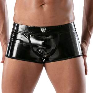 Boxers sans fond en cuir noir pour hommes, sexy, dos ouvert, confortables, respirants, sous-vêtements doux - Product Image 2
