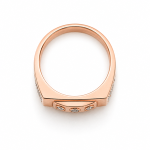 14K Rose Gold <b>Mens</b> Diamond <b>Ring</b> Geometric Square Design Luxury Fine Jewelry <b>for</b> Wedding Party Daily Wear Gift High Polish Finish - Product Image 3