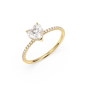Bague REYES en forme de cœur avec halo caché en moissanite de 1,24 carat, certifiée GRA, en argent sterling 925, cadeau d'anniversaire, bijoux fins - Product Image 1