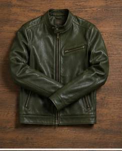 Veste matelassée vintage unisexe en PU vert, col mandarin, fermeture éclair, coupe classique, style hiver, ODM - Product Image 3