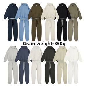 Ensemble de survêtement unisexe personnalisé à capuche pour l'hiver, 100 % coton molletonné, imperméable, écologique, design 2-en-1, vêtements de sport pour le jogging, OEM, marque privée - Product Image 4