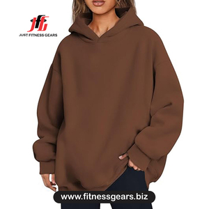 Sudadera Extra Grande para Mujer JUST FITNESS GEARS, Color Sólido, Tejido de Algodón, Manga Larga, Transpirable, para Otoño - Product Image 1