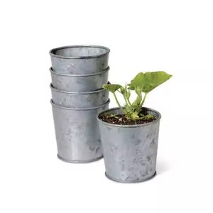 Jardinière en métal martelé avec support pour plantes d'extérieur, motif circulaire - Product Image 5