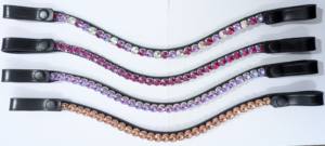 Diadema de lujo con cristales Rivoli de 10 mm y diseño de cabeza de caballo, con botón de liberación rápida y cuero genuino. - Product Image 5