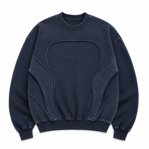 Premium Custom Panelled Heavyweight Crewneck Mens Loose Cotton <b>Sweatshirt</b> Panel <b>Work</b> 3D Logo OEM Wholesale Bulk - Product Image 1