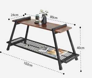 Multi-Functional Swivel <b>Coffee</b> <b>Table</b> Industrial 2-Tier Center <b>Table</b> with Laptop Tray <b>Rustic</b> Wood Side <b>Table</b> with Magazine Holder - Product Image 6