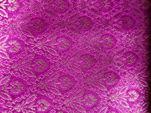 Tissu brodé en brocart, motif jacquard tissé métallique - Product Image 2