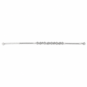Floral Round Brilliant Cut Diamond Bezel Set <b>Chain</b> Bracelet for Women High Polish Elegant Party Wedding Daily Wear Jewelry - Product Image 5