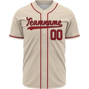 Uniformes Deportivos al por Mayor, Uniformes de Béisbol Personalizados con Bordado, Diseño Personalizado, Estilo con Botones, Cuello en V, Transpirables, 100% para Hombre Adulto - Product Image 1