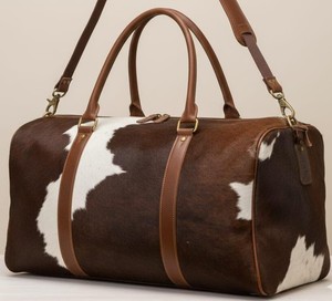 Bolsa de Viaje de Cuero Vacuno con Pelo, Estilo Vintage, Ligera, Portátil, Gran Capacidad, LHODB-0142B - Product Image 4