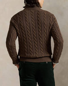 Suéter de punto de alta calidad para hombre con cuello alto y media cremallera, tipo jersey, polo de negocios, camisa base, suéter casual - Product Image 4