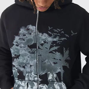 Sweat à capuche zippé surdimensionné pour homme |   Broderie/Impression personnalisées |   100% coton, polaire épaisse pour l'hiver |   Respirant |   Couleurs personnalisées |   2 pièces - Product Image 4