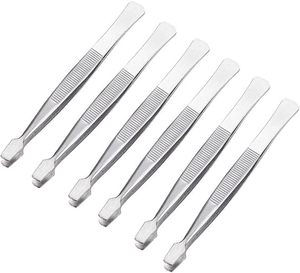 Pinzas Profesionales de Punta Plana para Estampado, Pinzas de Precisión para Manipulación Segura de Sellos, Joyería, Manualidades y Trabajo - Product Image 1