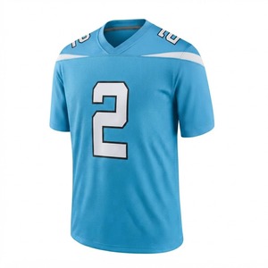 Camiseta de Fútbol Americano de Alta Calidad para Hombre, Ropa Deportiva Atlética, Malla Transpirable en la Parte Delantera, 100% Poliéster, Secado Rápido, Manga Corta - Product Image 1