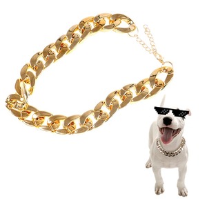 Collar de Cadena Ajustable de Lujo en Oro para Perros y Gatos, Accesorios de Collar Metálico para Mascotas, Collar para Perros y Gatos - Product Image 1