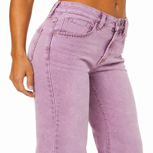 Vaqueros acampanados de cintura alta para mujer, de mezclilla lavada, de largo completo, ajuste holgado, estilo casual de primavera, en colores personalizados - Product Image 6