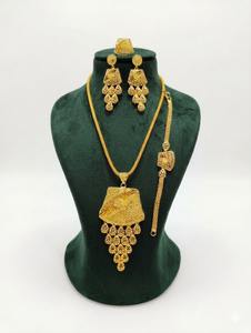 Ensemble de bijoux pour femmes, fait main, plaqué or 24 carats, 4 pièces, pour fiançailles, anniversaire, mariage, fête - élégant, à porter au quotidien, intemporel, moderne - Product Image 3