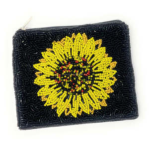 Handmade Luxury Durable Seed Beaded Sunflower Coin Purse Zipper Pouch <b>Boho</b> Clutch Bead Embroidery Charming Gift <b>Bag</b> Wholesale - Product Image 2