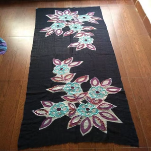 Authentic Merino Wool Hand Printed Emb Shawl Elegant Long All Seasons <b>Wrap</b> Windproof Sweat-Wicking Breathable Gift for Her - Product Image 4