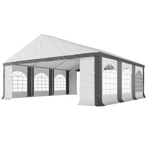 Tendone per Matrimoni 20FT X 20FT, Resistente, Grande, per Eventi all'Aperto, Garage, Feste, Gazebo con Pareti Laterali Grigie - Product Image 1
