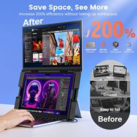 Monitor portátil de 15,6 pulgadas IPS 1080p S15Plus, extensor de pantalla ultrafino para ordenador portátil, altavoces integrados, Plug-and-Play para trabajo de oficina