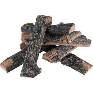 8 pezzi di tronchi di quercia resistente al calore caminetto a Gas tronchi in ceramica realistici esterni rami di legno per interni parti del camino - Product Image 1